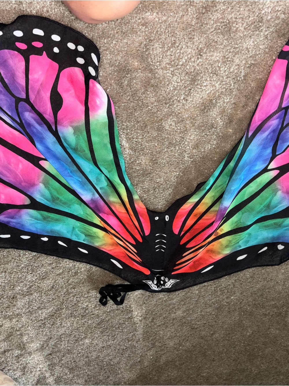 GANZ Kids Butterfly Wings Scarf - Rainbow Pink Purple Blue Green